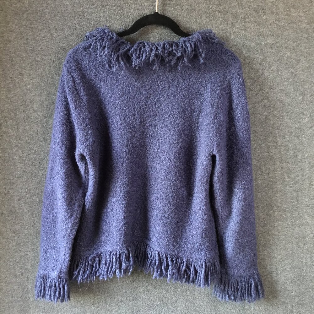 Ruby Rd. Boho Fringe Trim Acrylic Blend Sweater S… - image 2